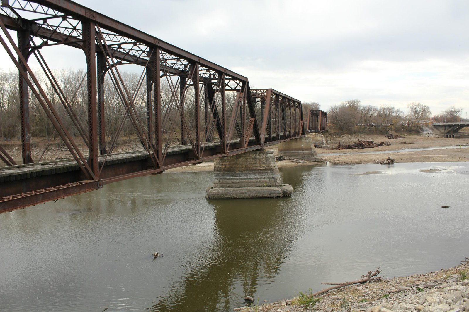 Looking west during demolition